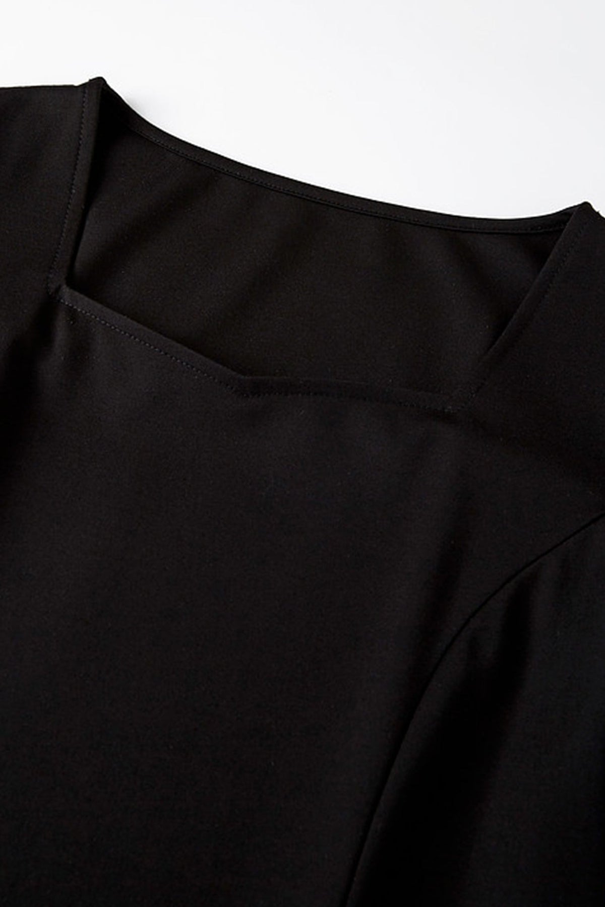 Short-Sleeve Sweetheart-Neck A-Line Midi Dress