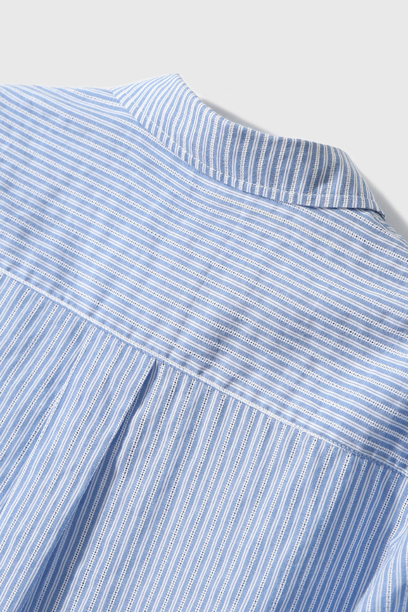 Short Sleeve Vertical Striped Shirt Women
