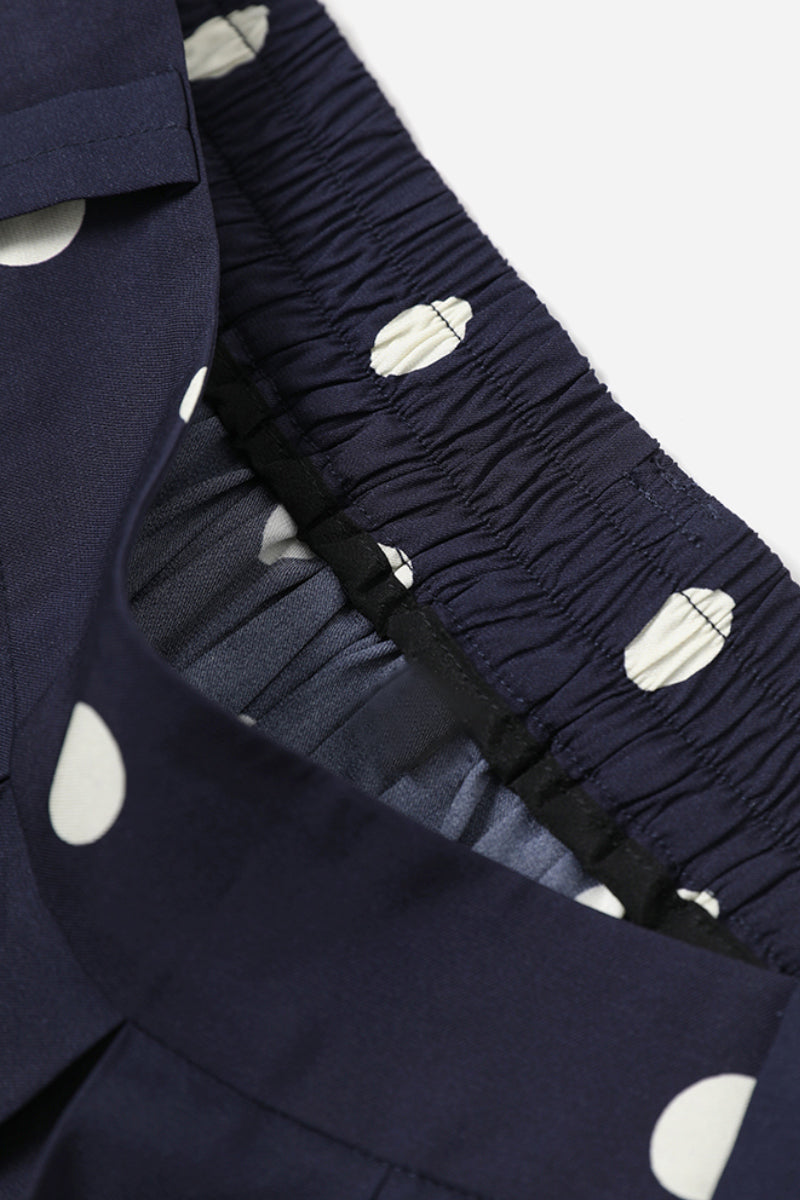 Signature Pleated Silk-Blend Polka Dot Midi Skirt