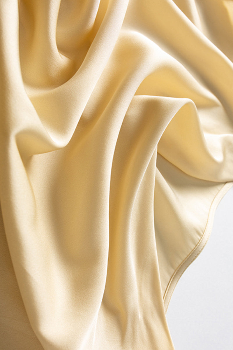 Silk Cowl-Neck Cap-Sleeve Blouse