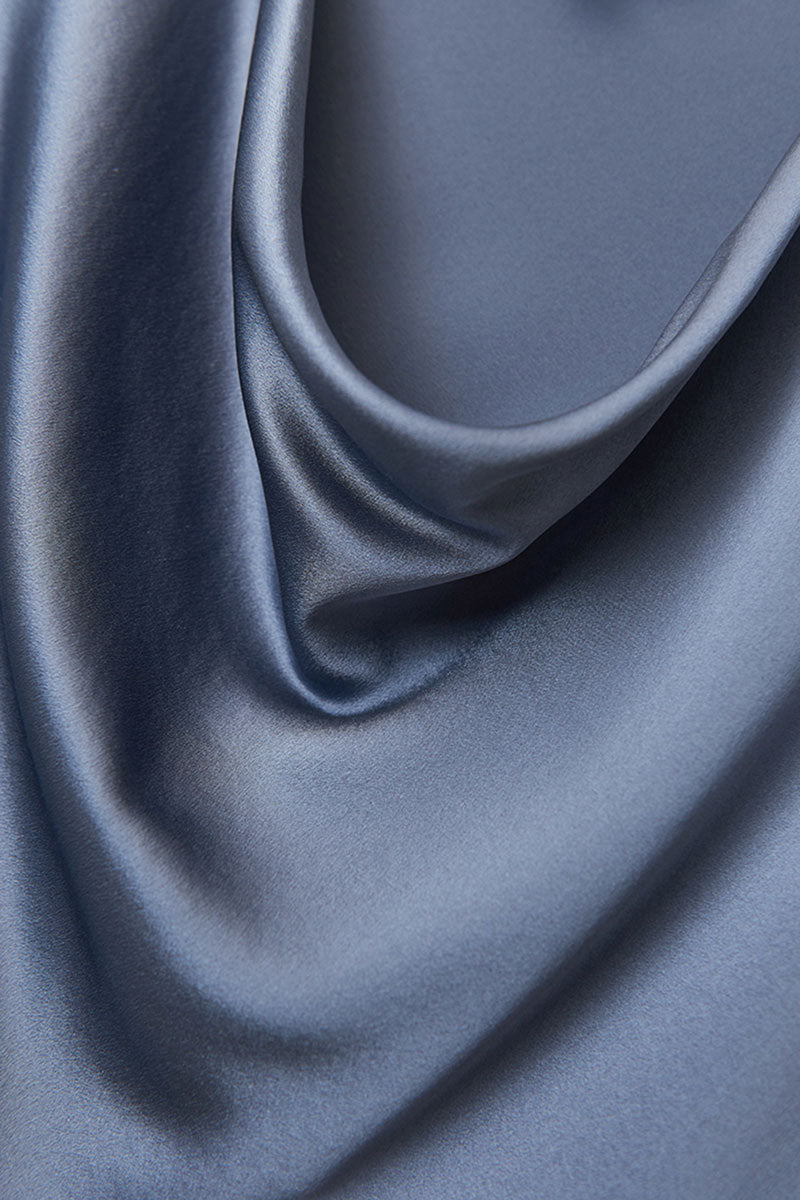 Silk Cowl-Neck Cap-Sleeve Blouse