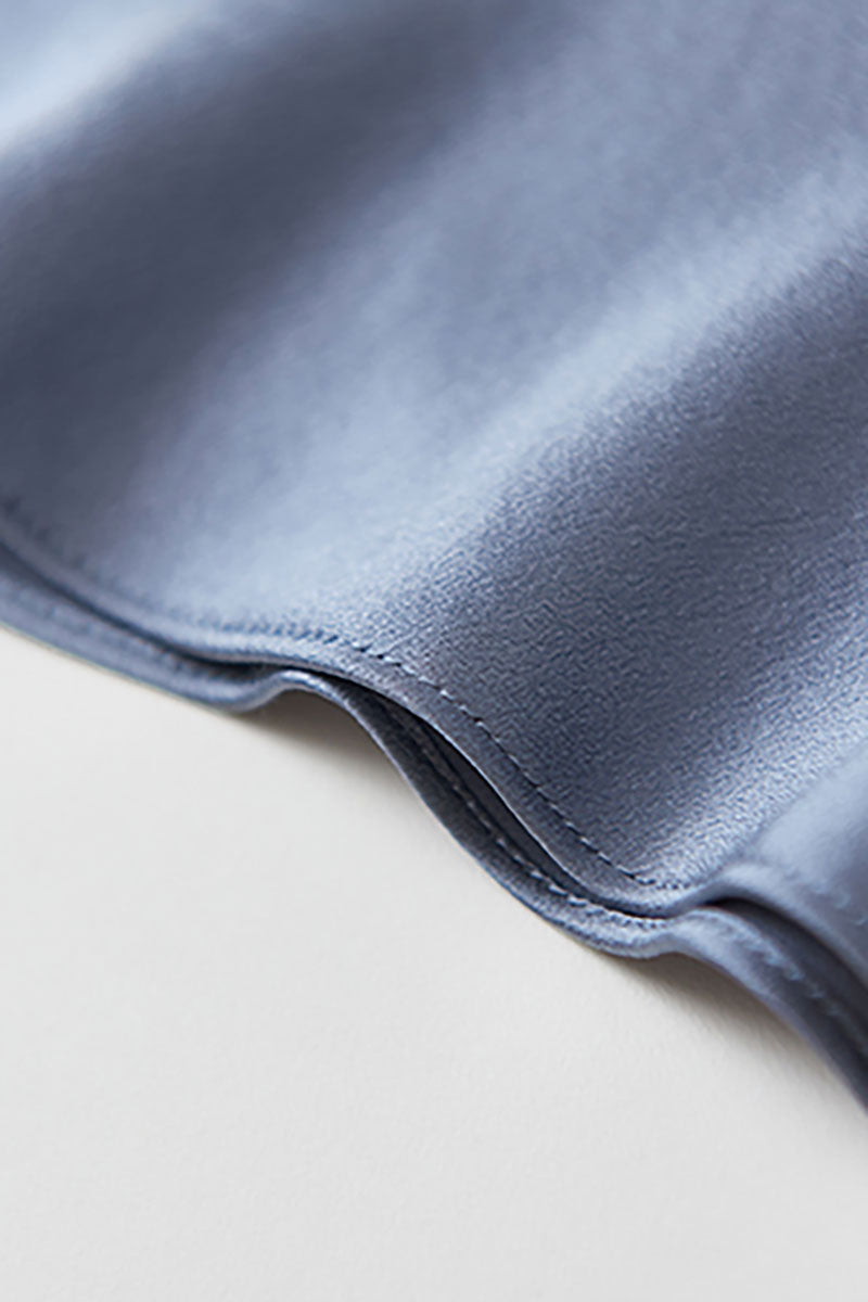 Silk Cowl-Neck Cap-Sleeve Blouse