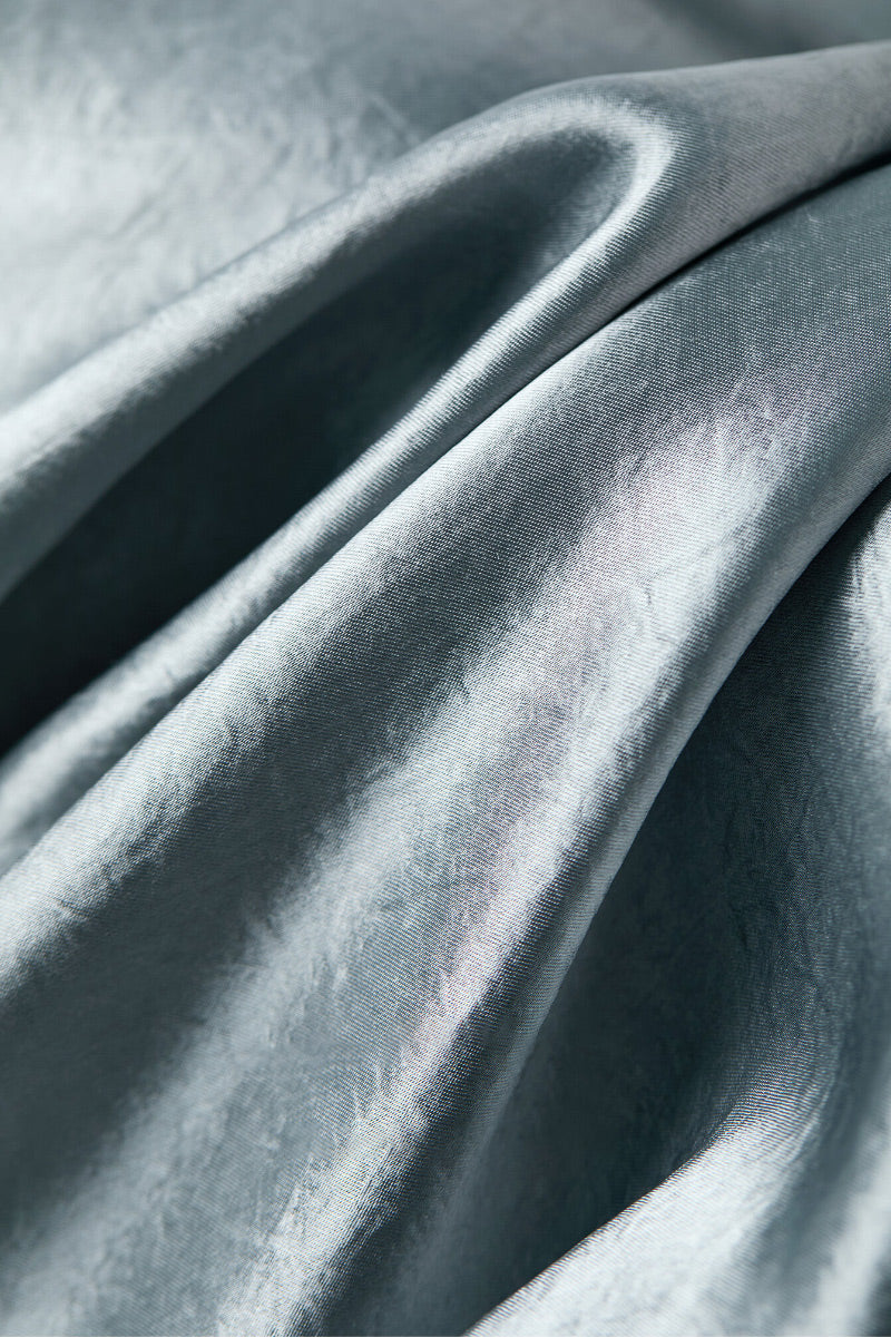 Silver Bias Cut Satin Slip Midi Dress