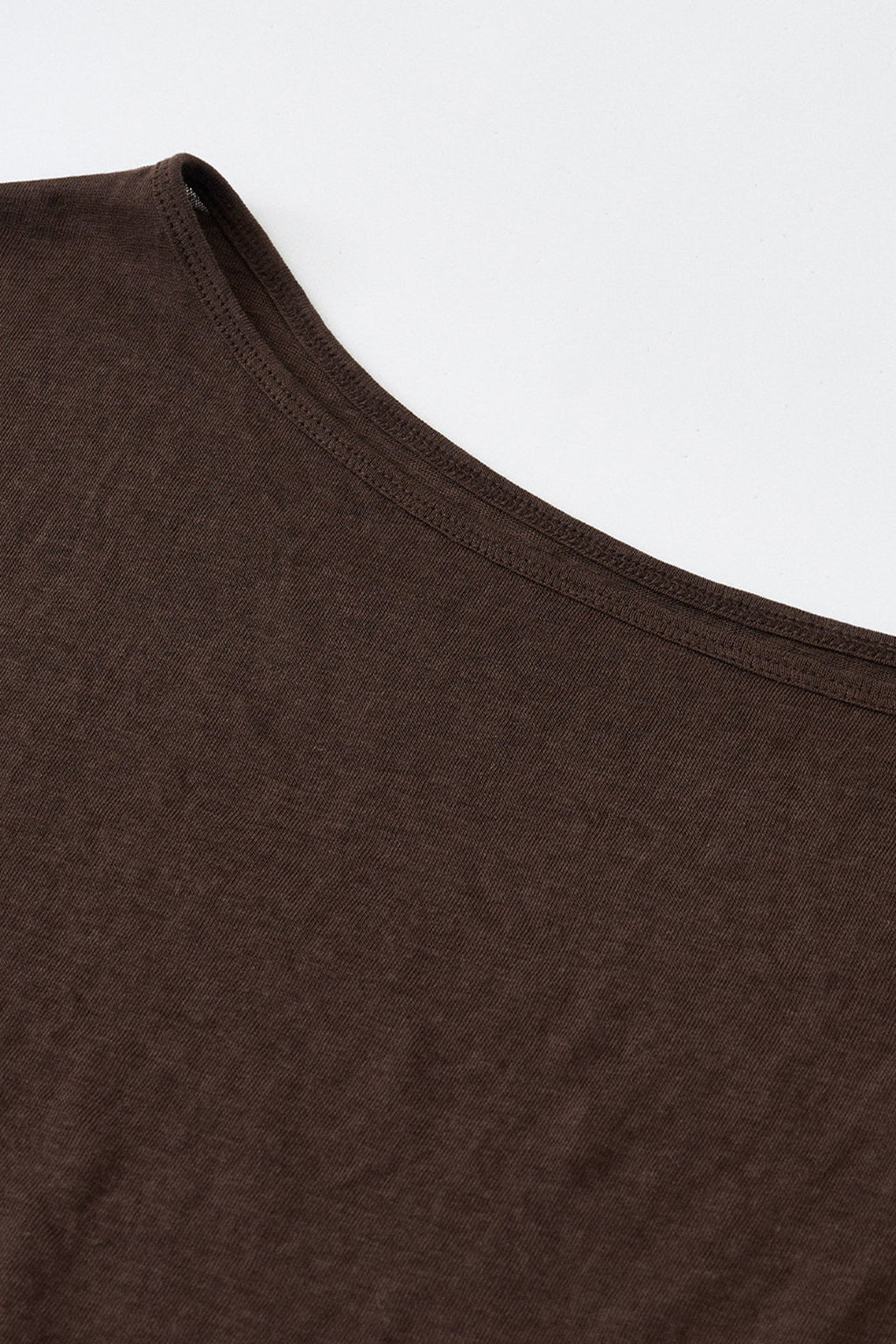 Slouchy Off Shoulder Brown Top
