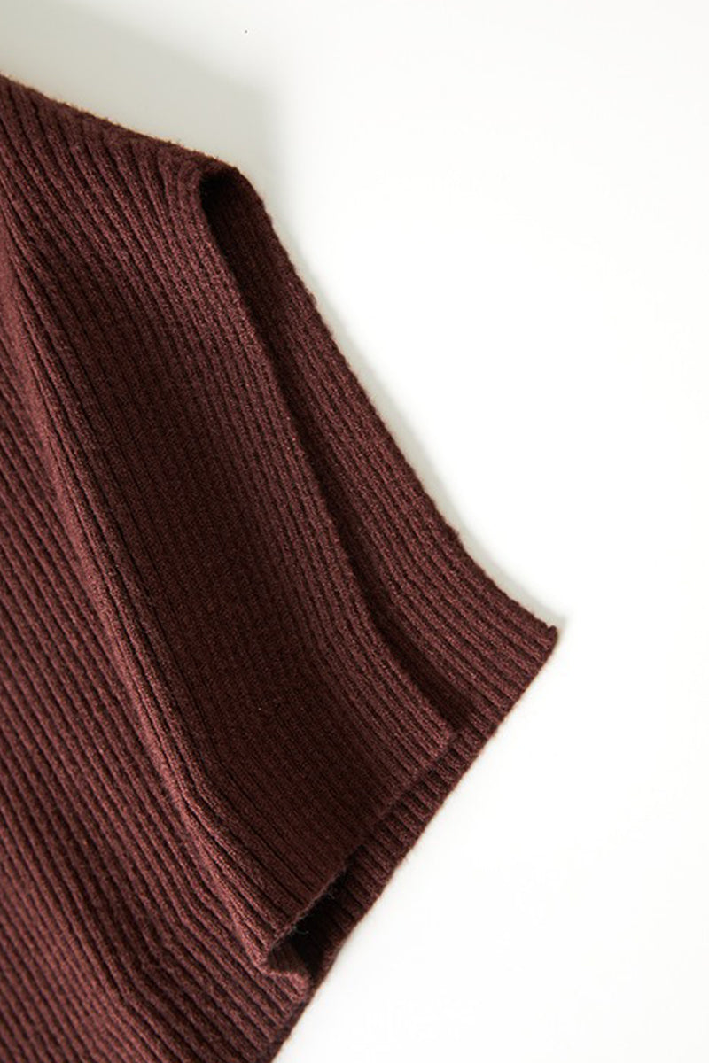 Soft Ribbed Long Sleeve Maxi Sweater Dress with Poncho
