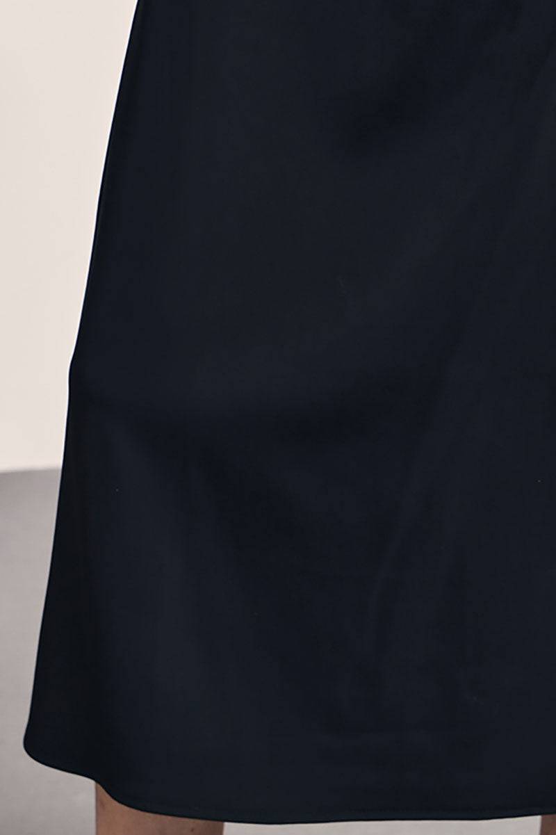 Square Neck Midi Slip Dress with Side Slit