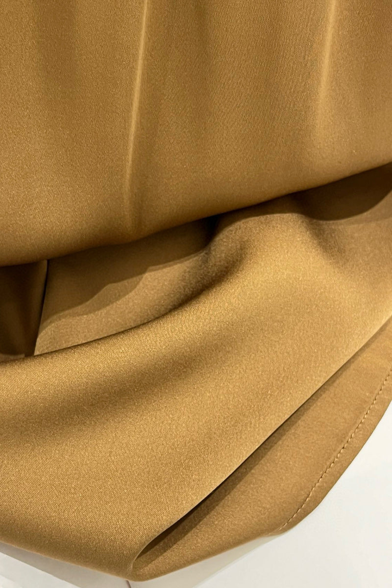 Stretch Silk Button-Down Blouse with Pleated Front