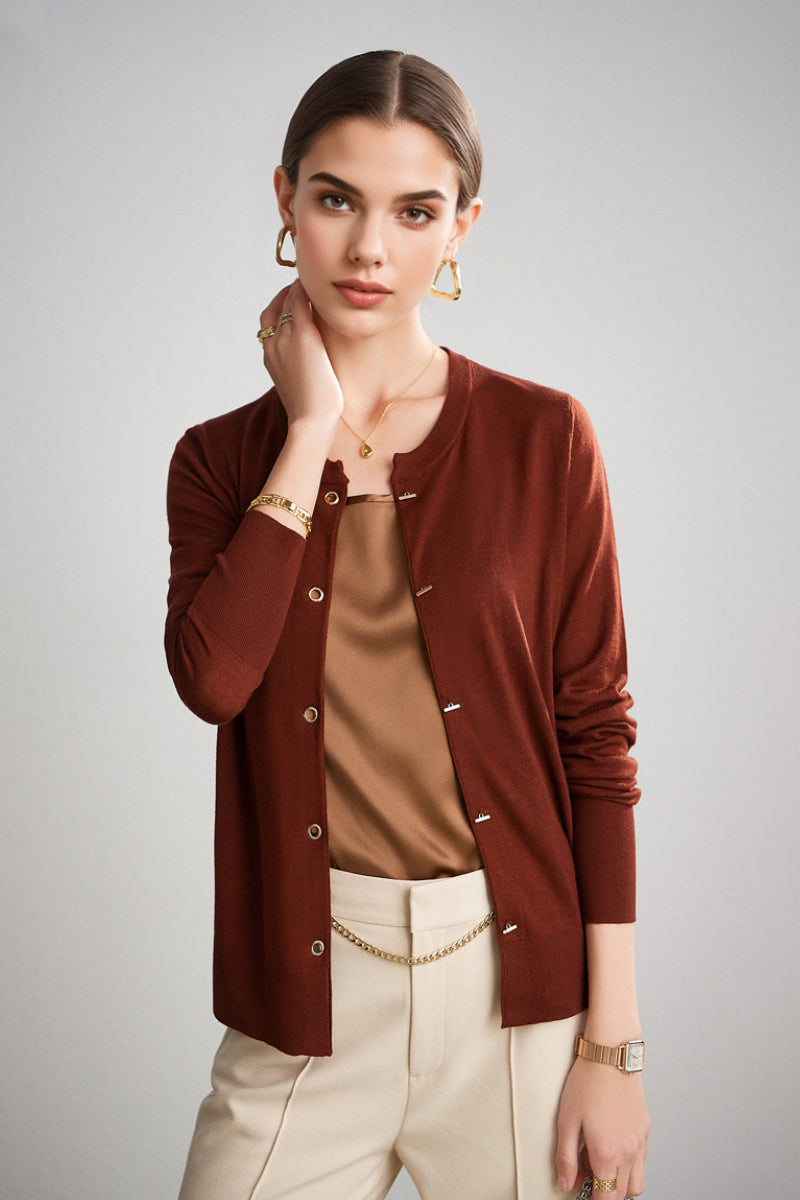 Stretch Silk Sleeveless Crewneck Shell Tank Blouse