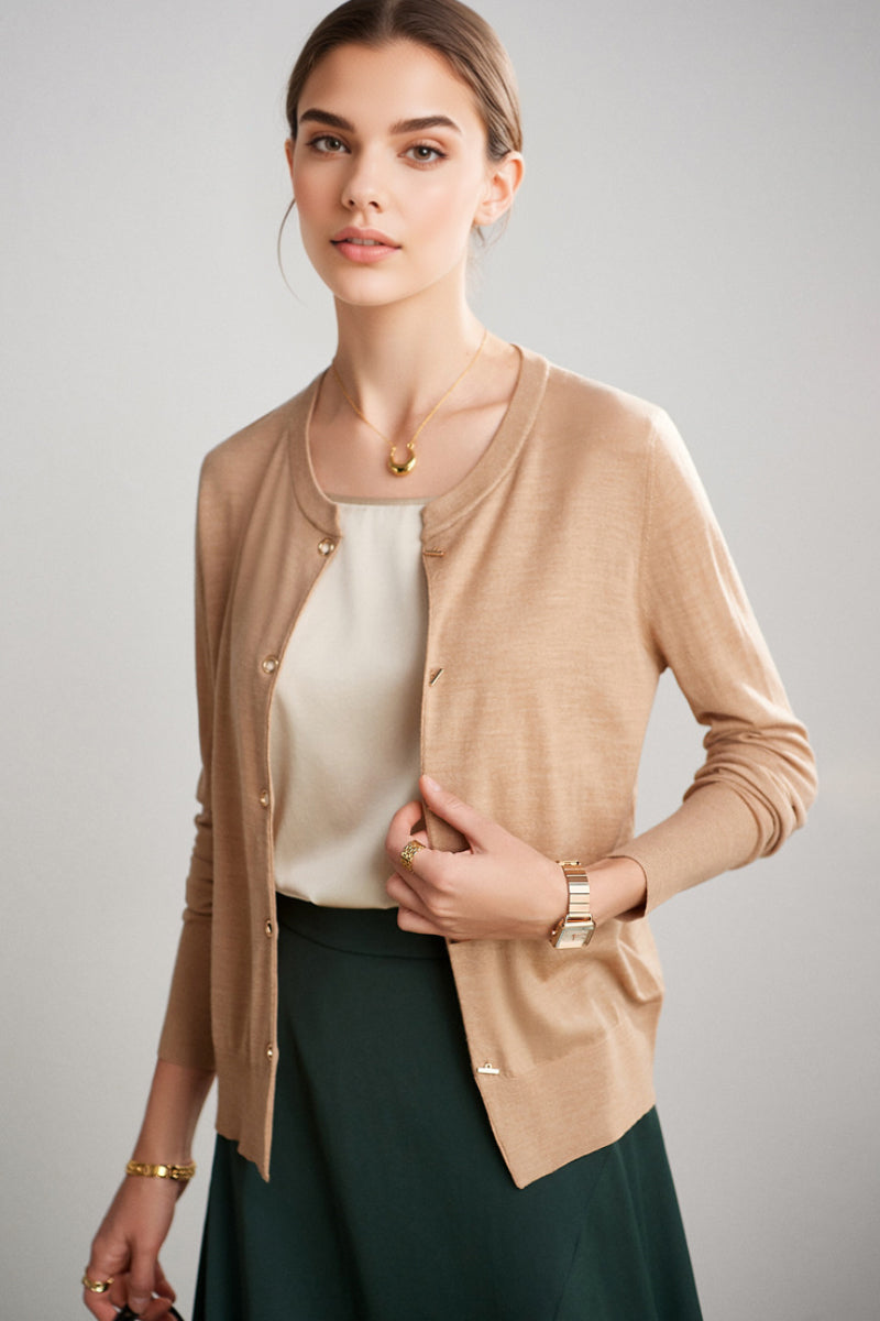 Stretch Silk Sleeveless Crewneck Shell Tank Blouse