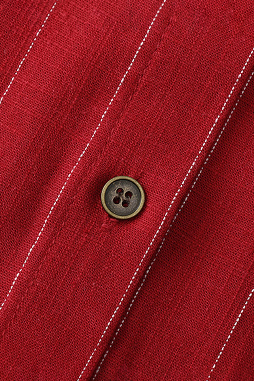 Striped Linen-Blend Long Sleeve Button-Down Shirt