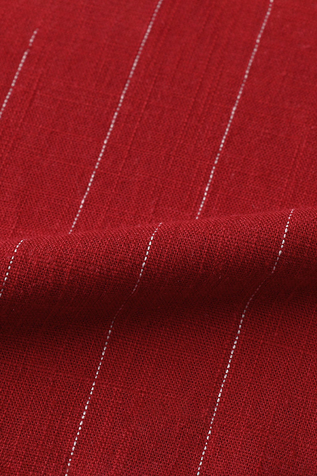 Striped Linen-Blend Long Sleeve Button-Down Shirt