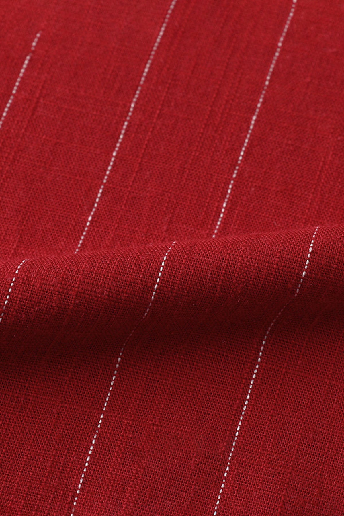 Striped Linen-Blend Long Sleeve Button-Down Shirt