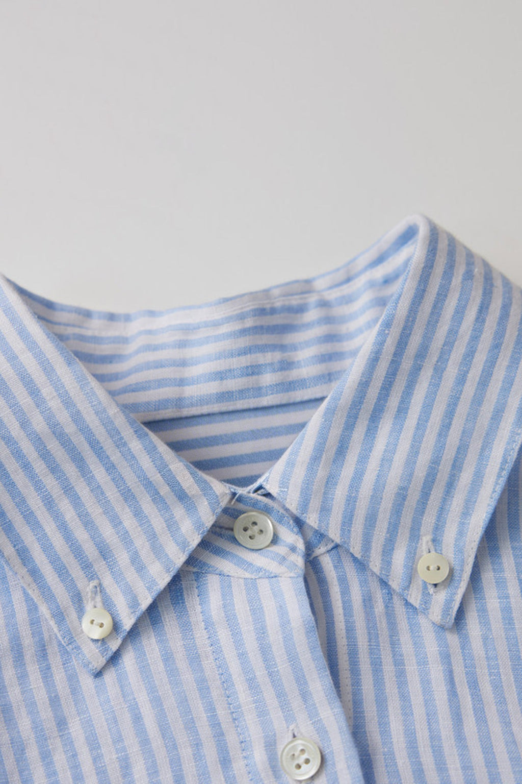 Striped Linen Long Sleeve Button-Down Shirt