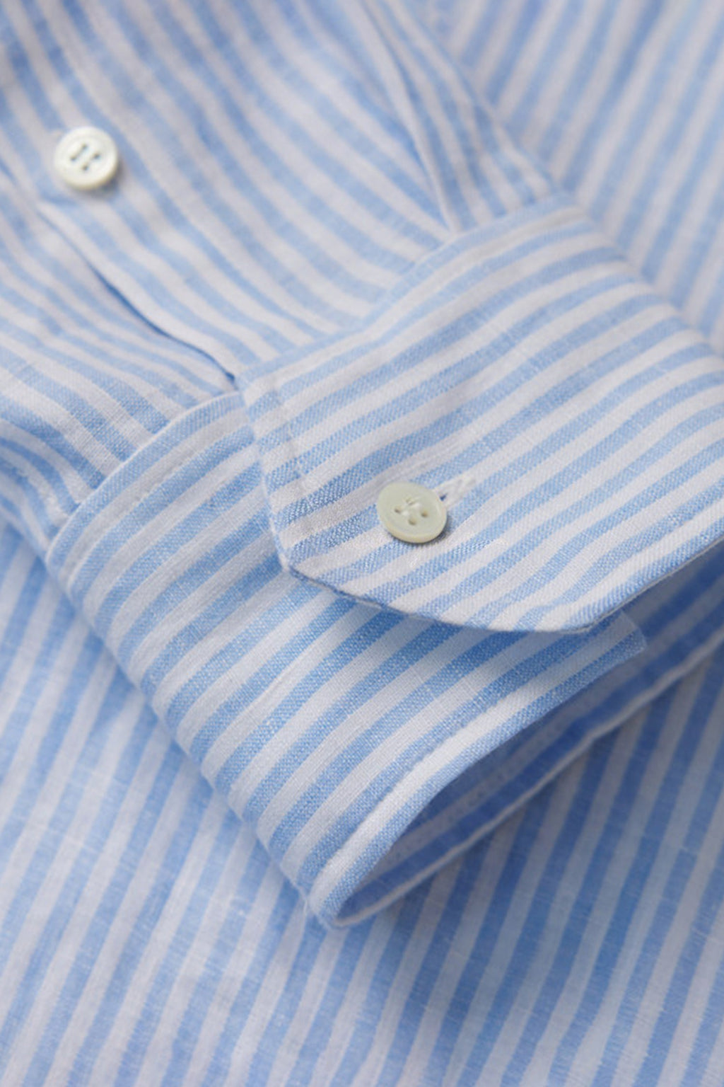 Striped Linen Long Sleeve Button-Down Shirt