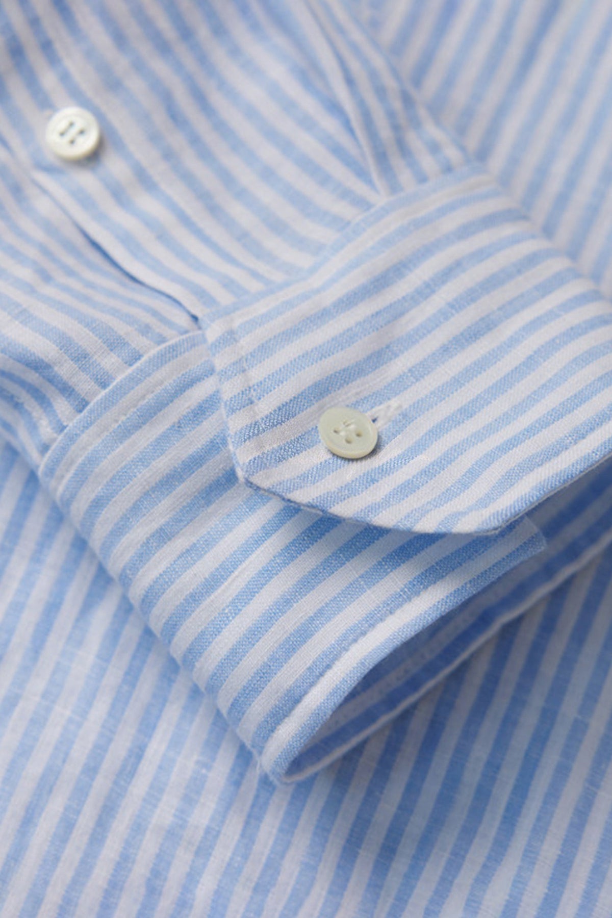 Striped Linen Long Sleeve Button-Down Shirt