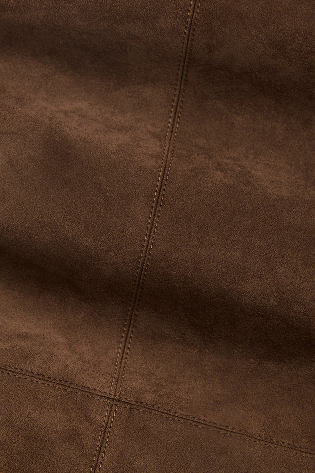 Suede Textured A-Line Midi Skirt in Brown