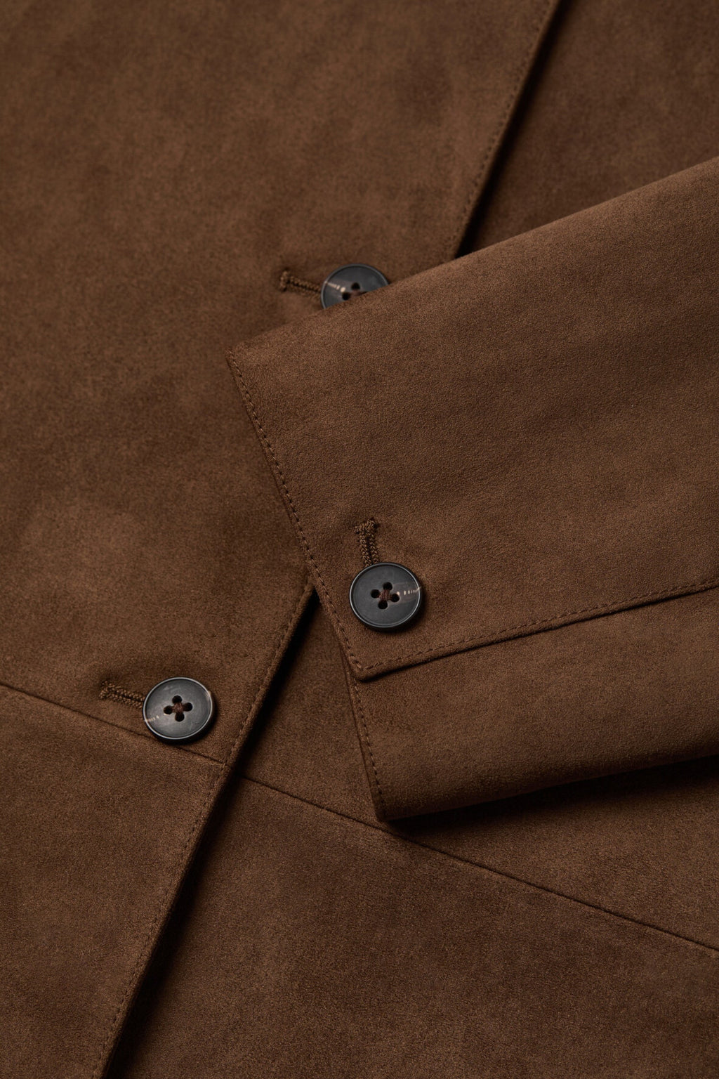 Suede Textured Tie-Waist Overshirt Jacket in Brown