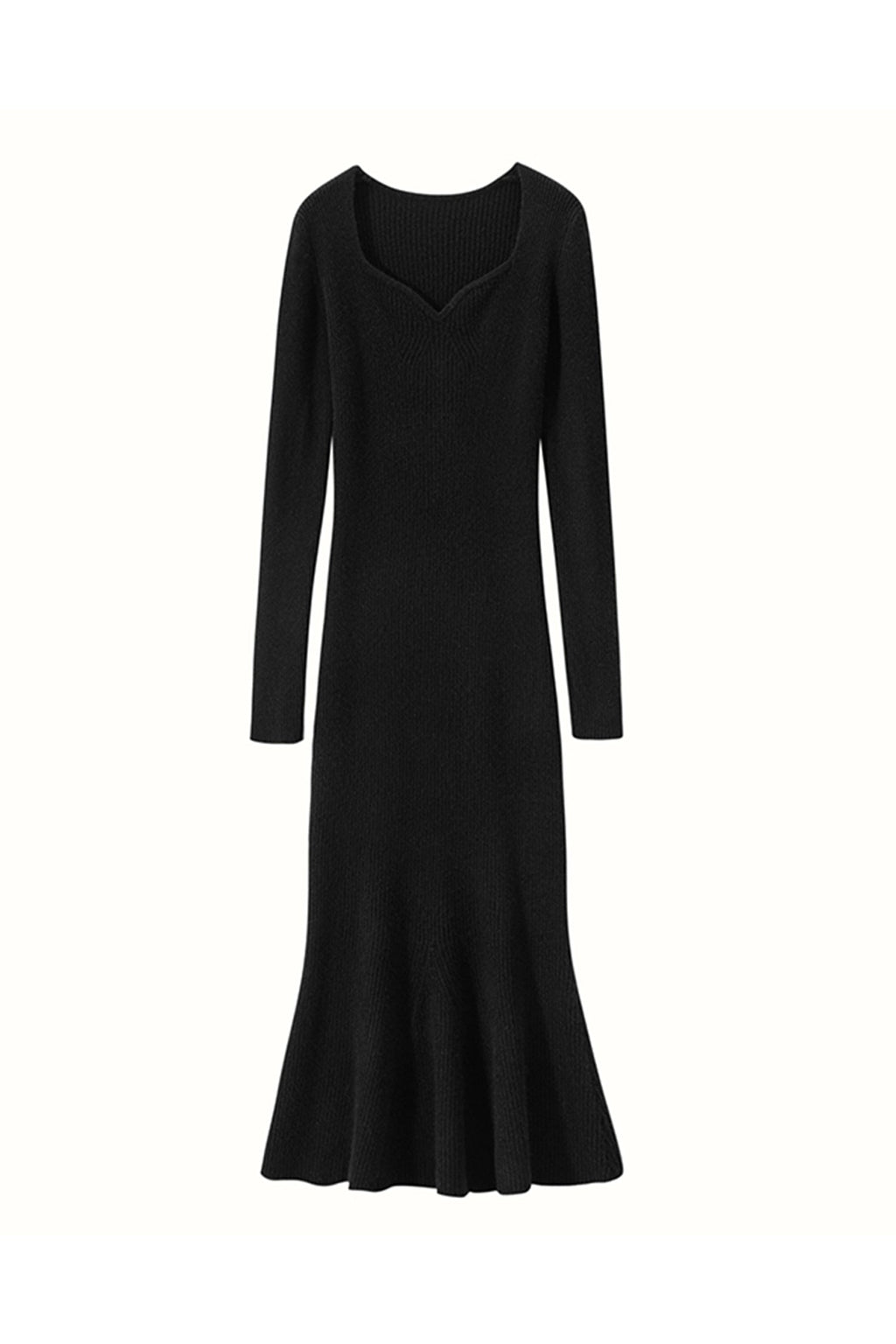Ultrasoft Cashmere Long Sleeve Sweetheart Midi Sweater Dress