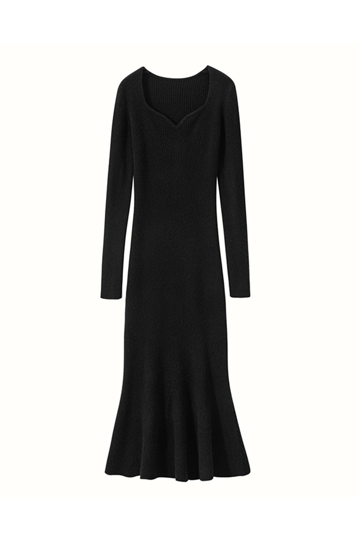Ultrasoft Cashmere Long Sleeve Sweetheart Midi Sweater Dress