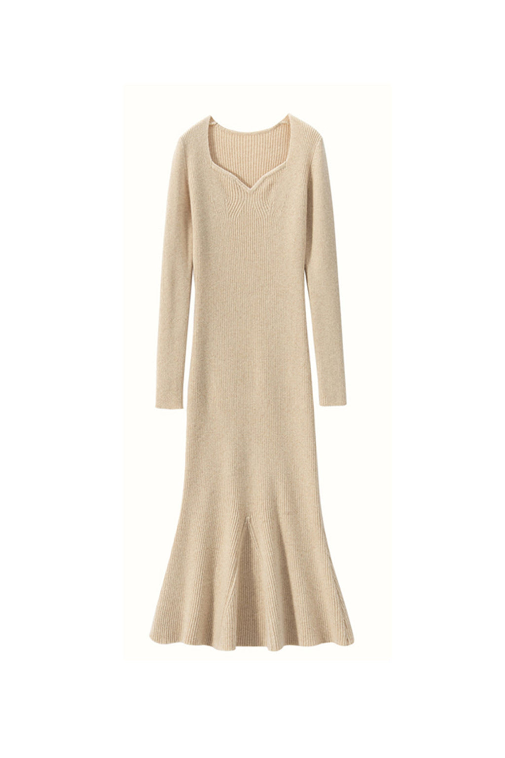 Ultrasoft Cashmere Long Sleeve Sweetheart Midi Sweater Dress