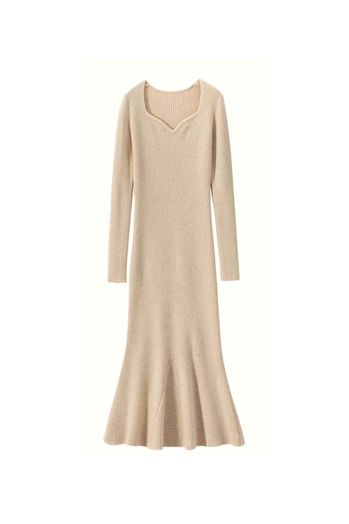 Ultrasoft Cashmere Long Sleeve Sweetheart Midi Sweater Dress