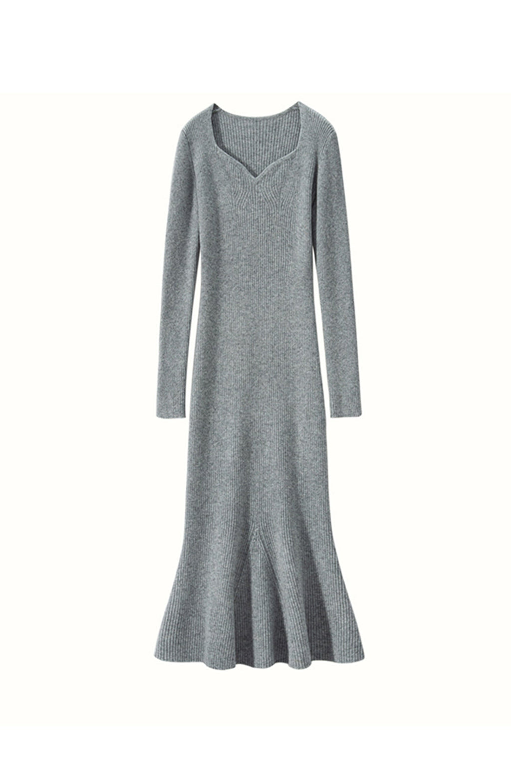 Ultrasoft Cashmere Long Sleeve Sweetheart Midi Sweater Dress