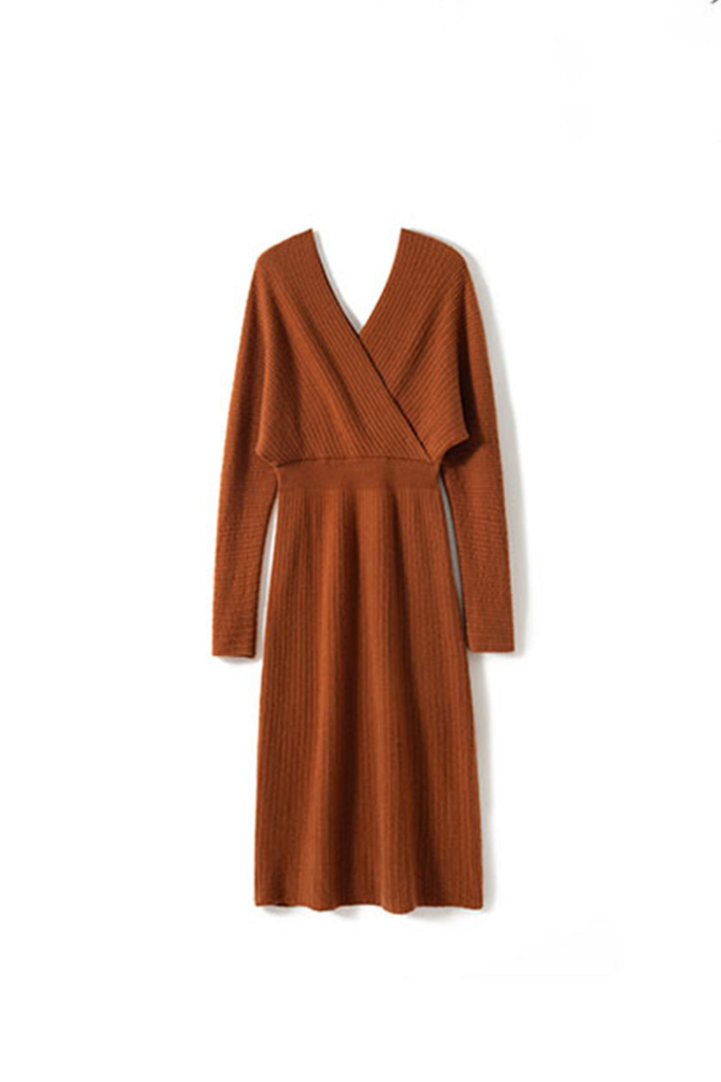 Ultrasoft Cashmere-Wool Long Sleeve Wrap Sweater Dress