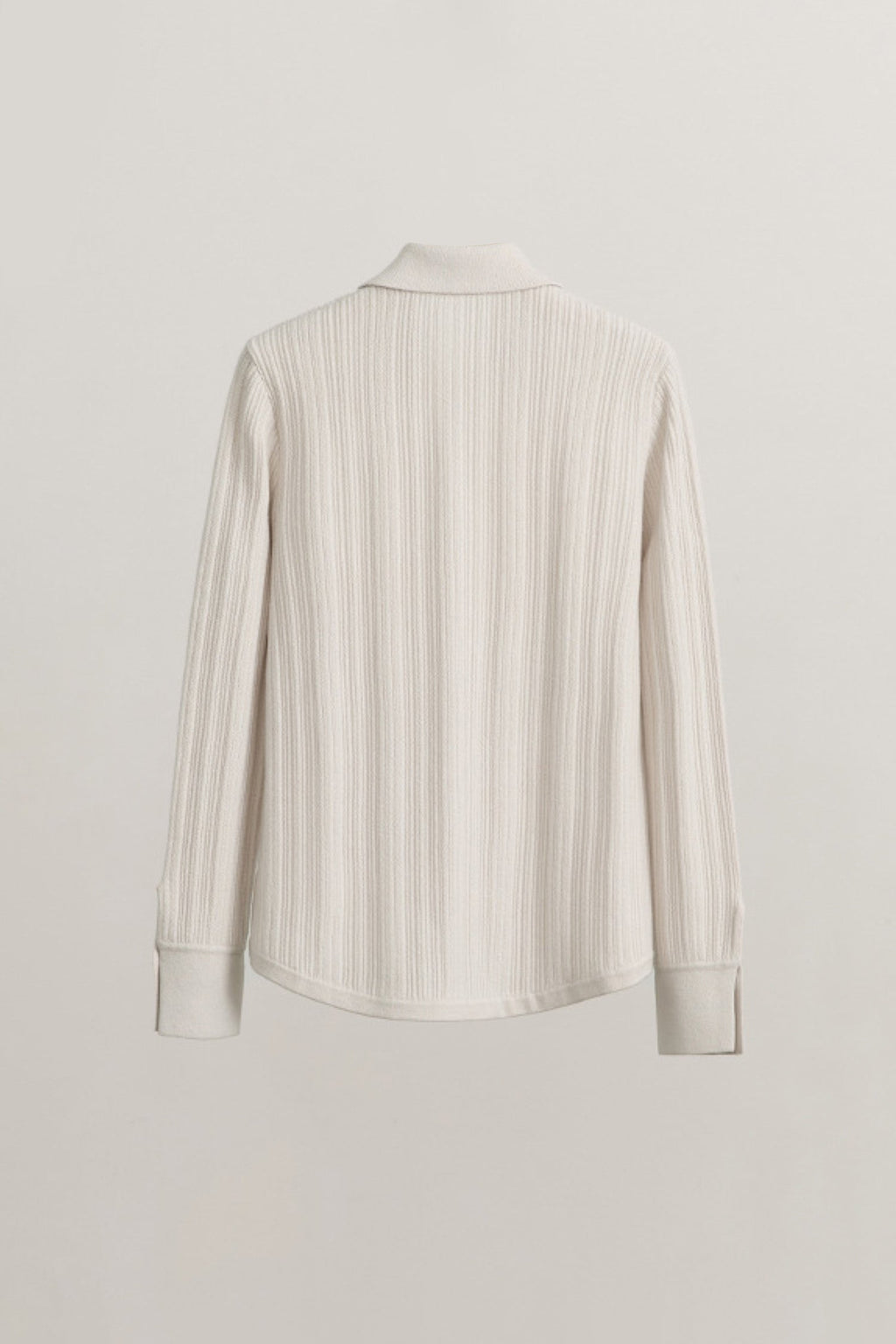 Ultrasoft Ribbed Wool Knit Button-Up Shirt