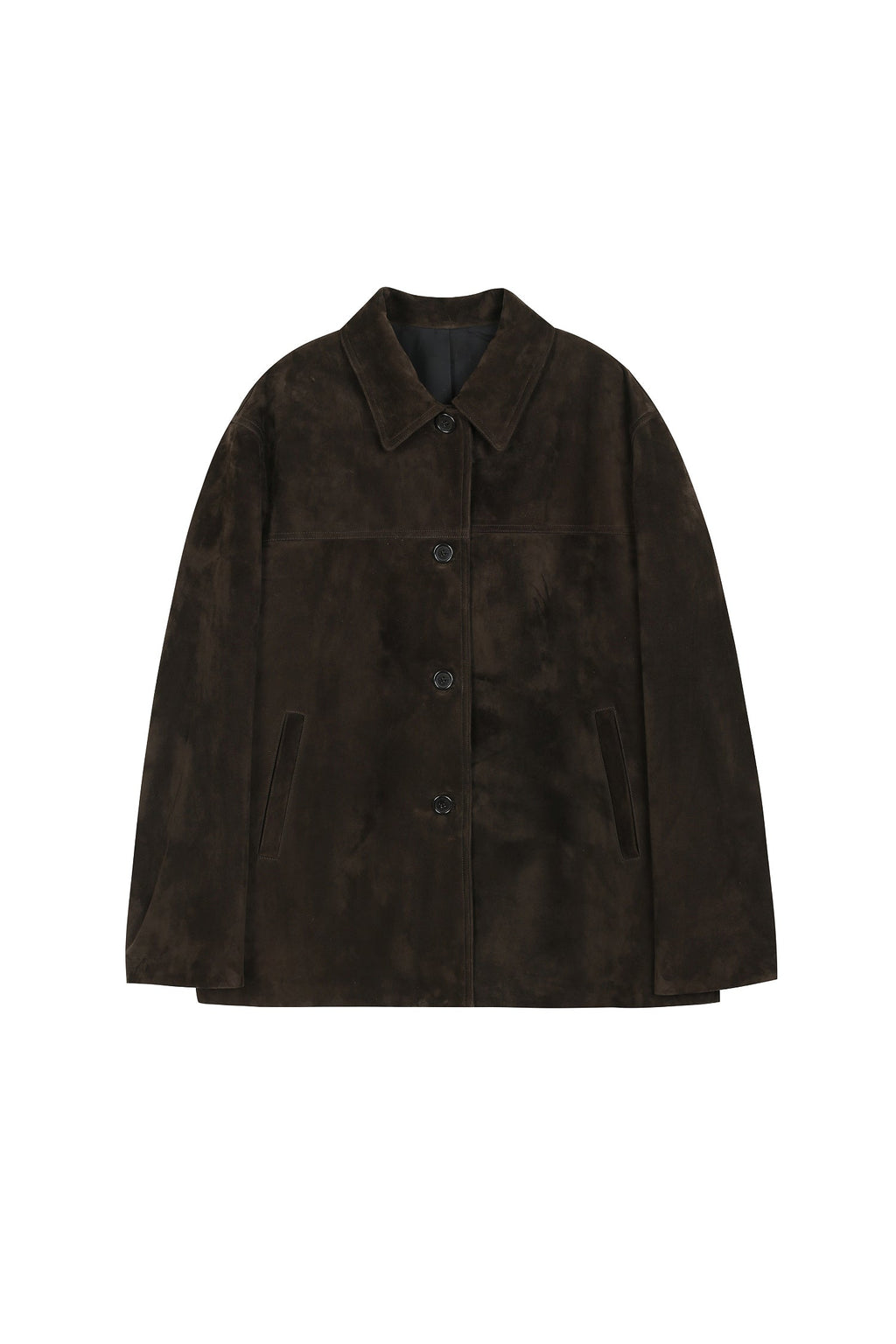 Vintage Suede Texture Button-Up Shirt Jacket