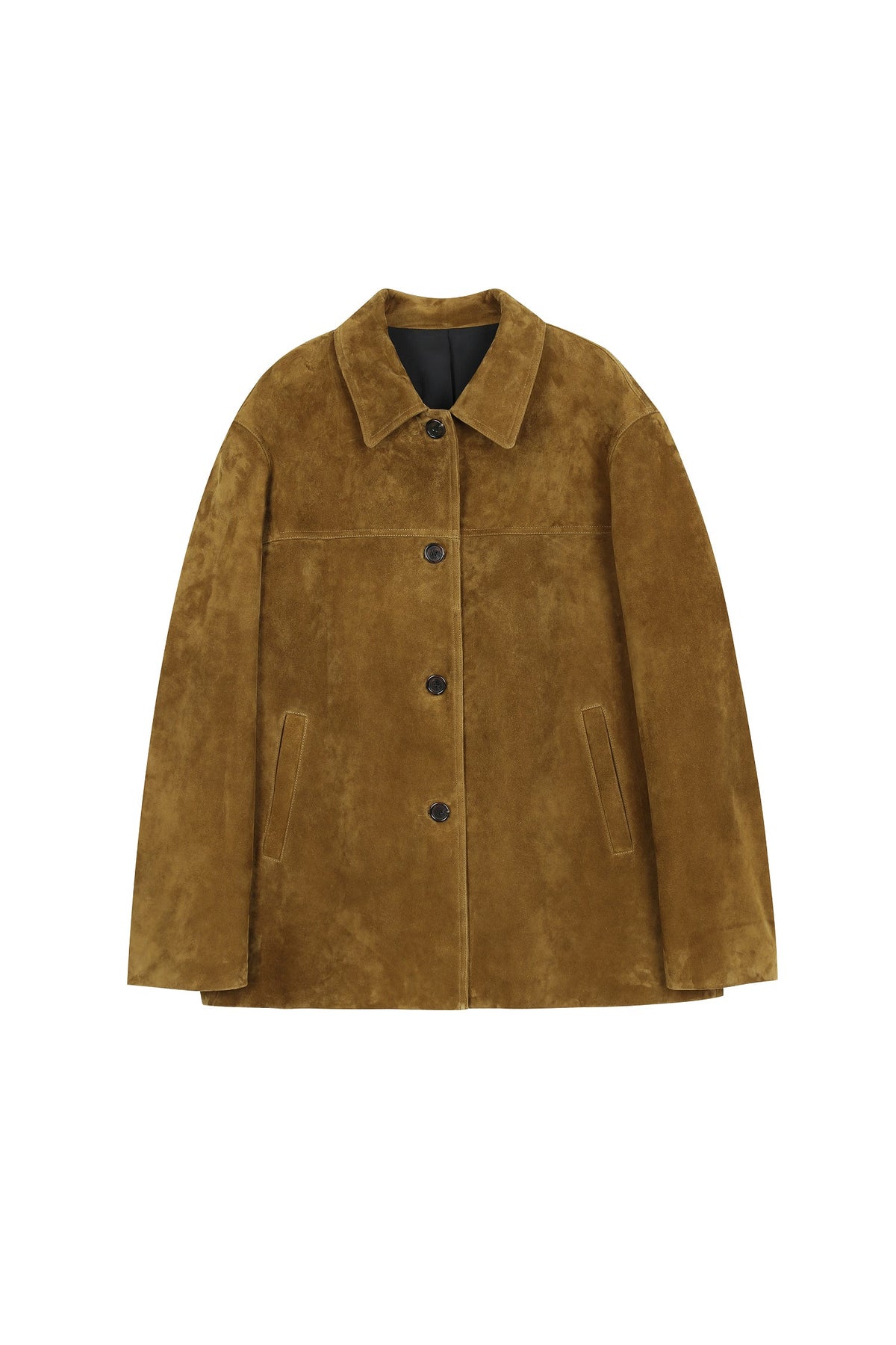 Vintage Suede Texture Button-Up Shirt Jacket