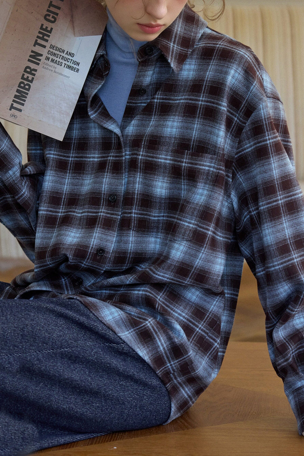 Vintage Plaid Long Sleeve Button-Up Shirt