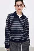 Washable Merino Wool Striped Polo Shirt