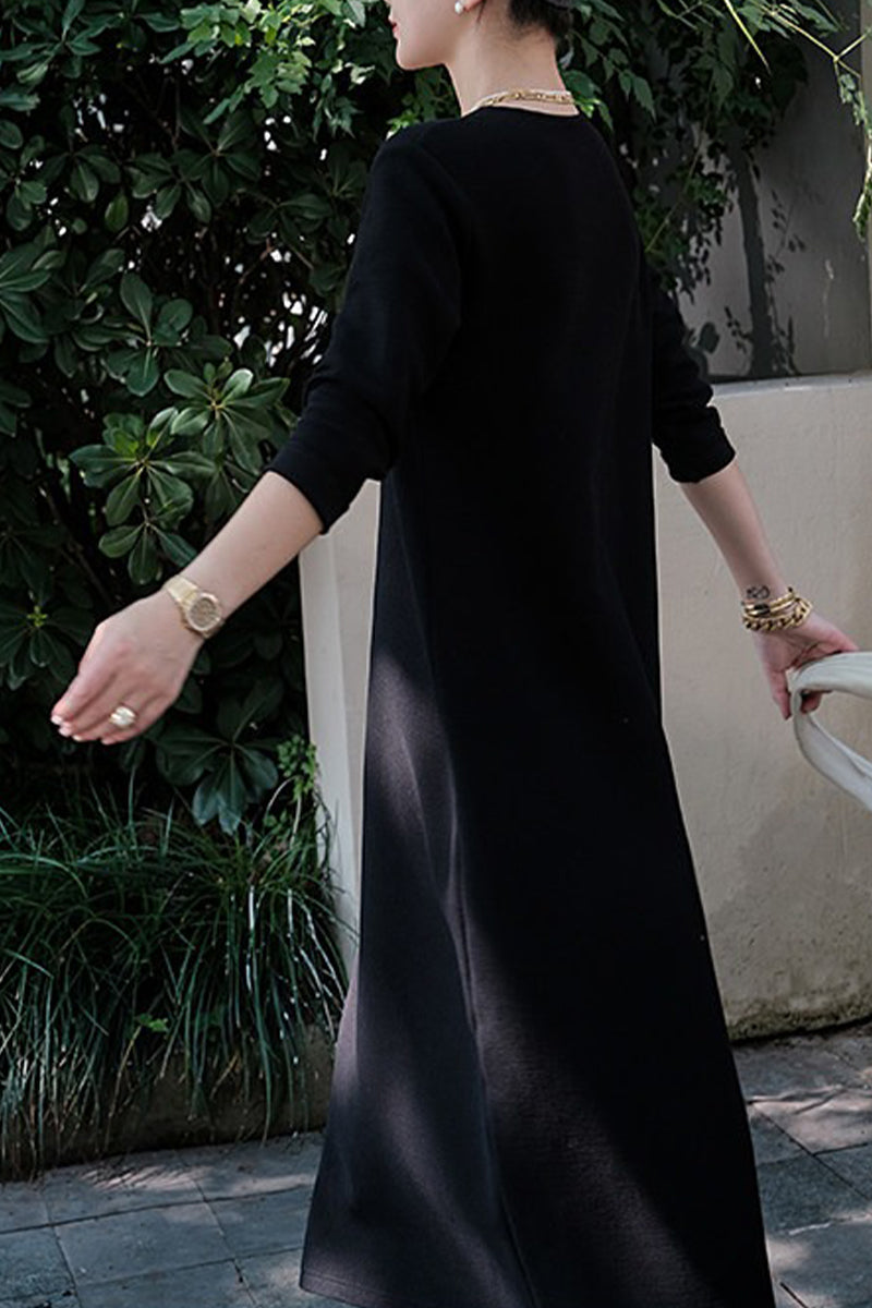White 3/4 Sleeve Midi Shift Dress