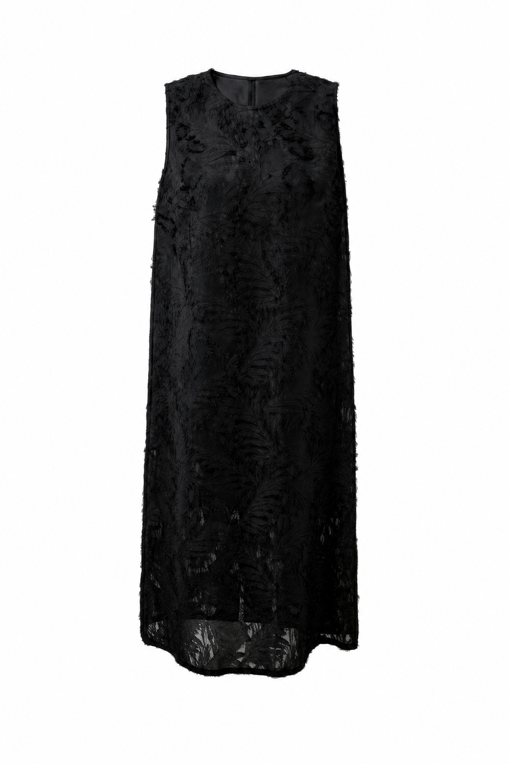 White Floral Applique Sleeveless Dress