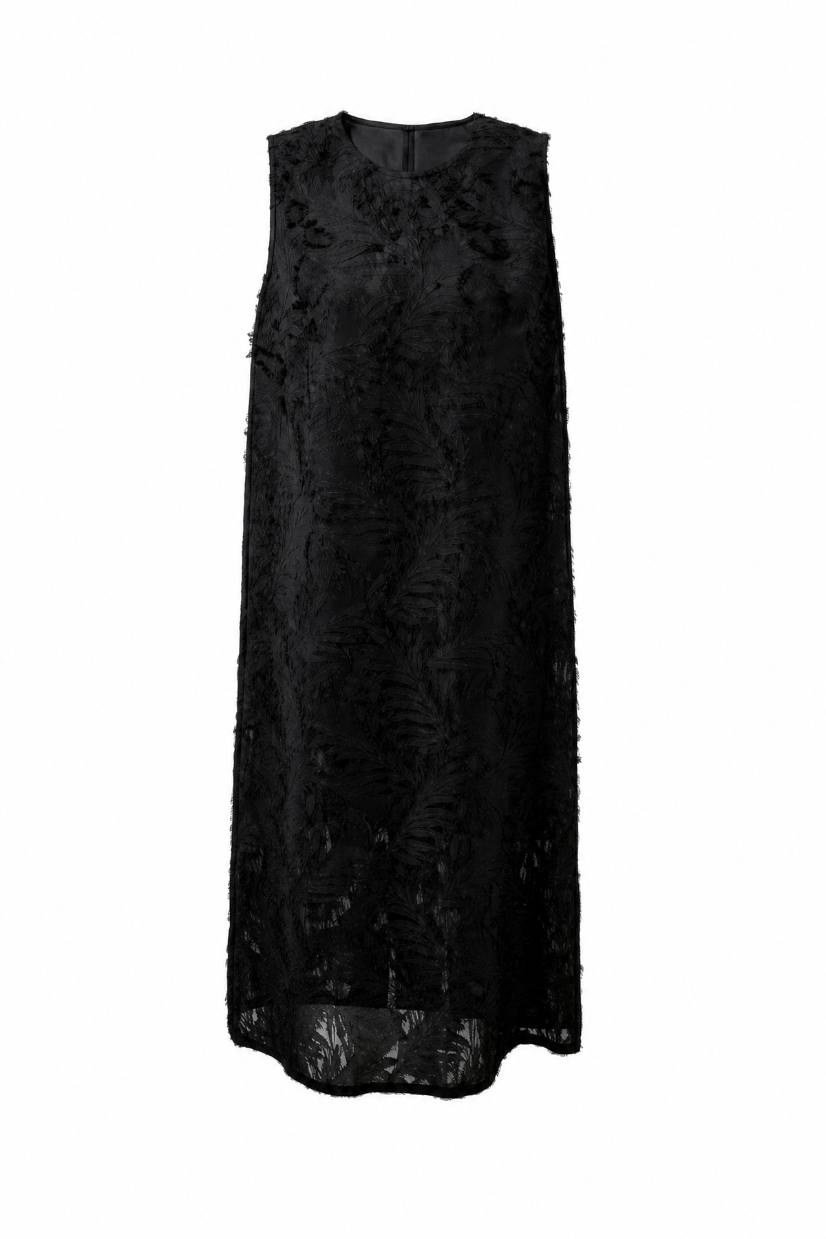 White Floral Applique Sleeveless Dress