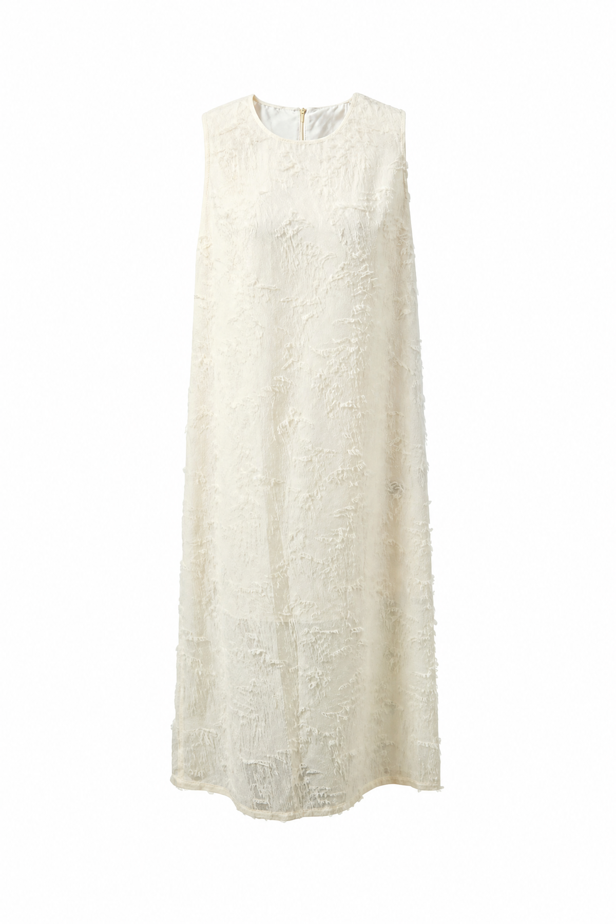 White Floral Applique Sleeveless Dress