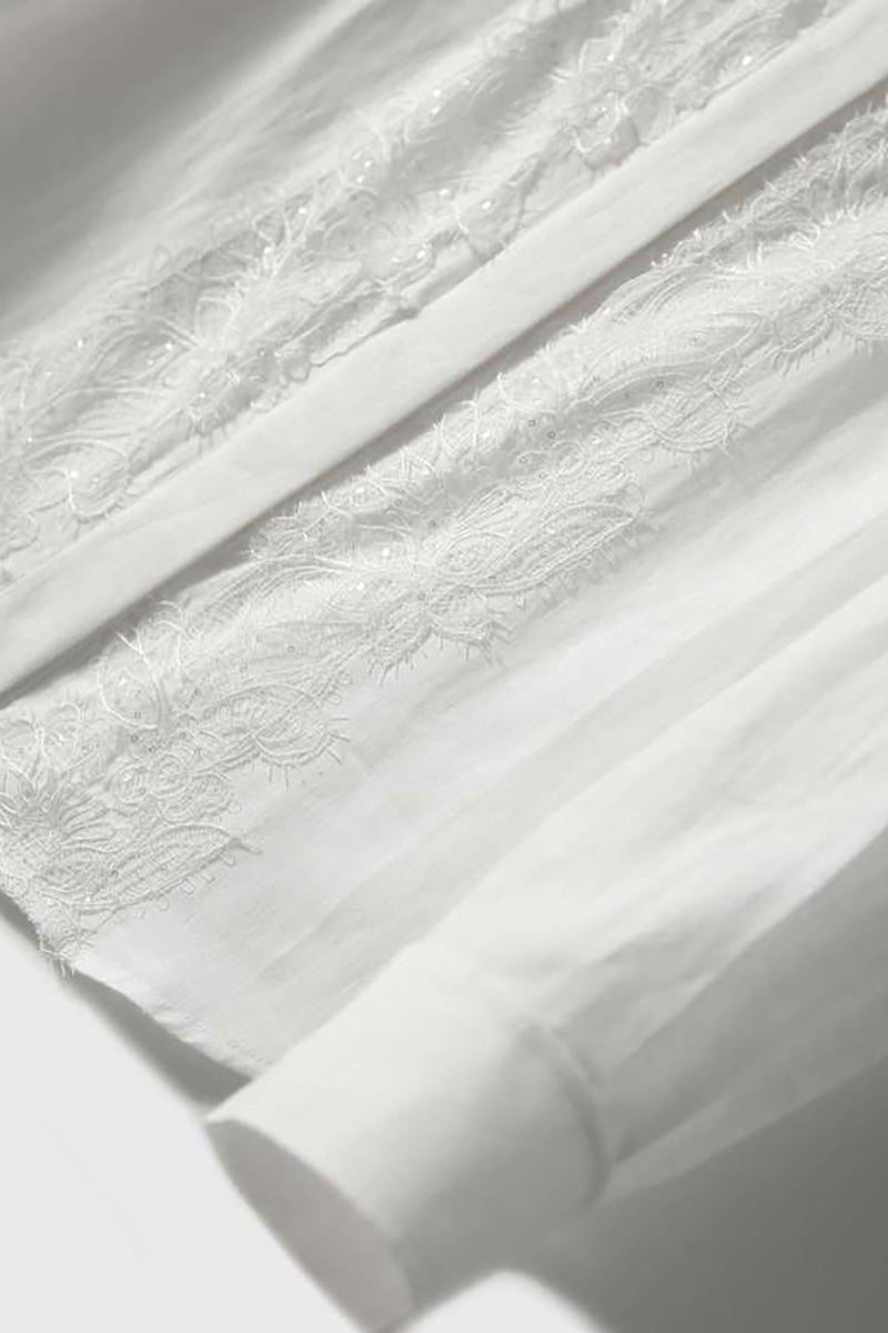 White Linen Embroidery Shirt