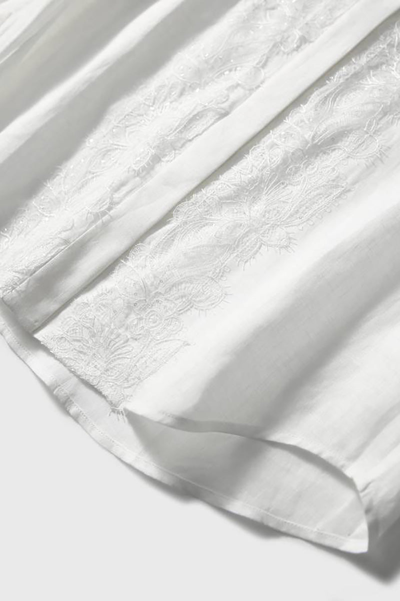 White Linen Embroidery Shirt