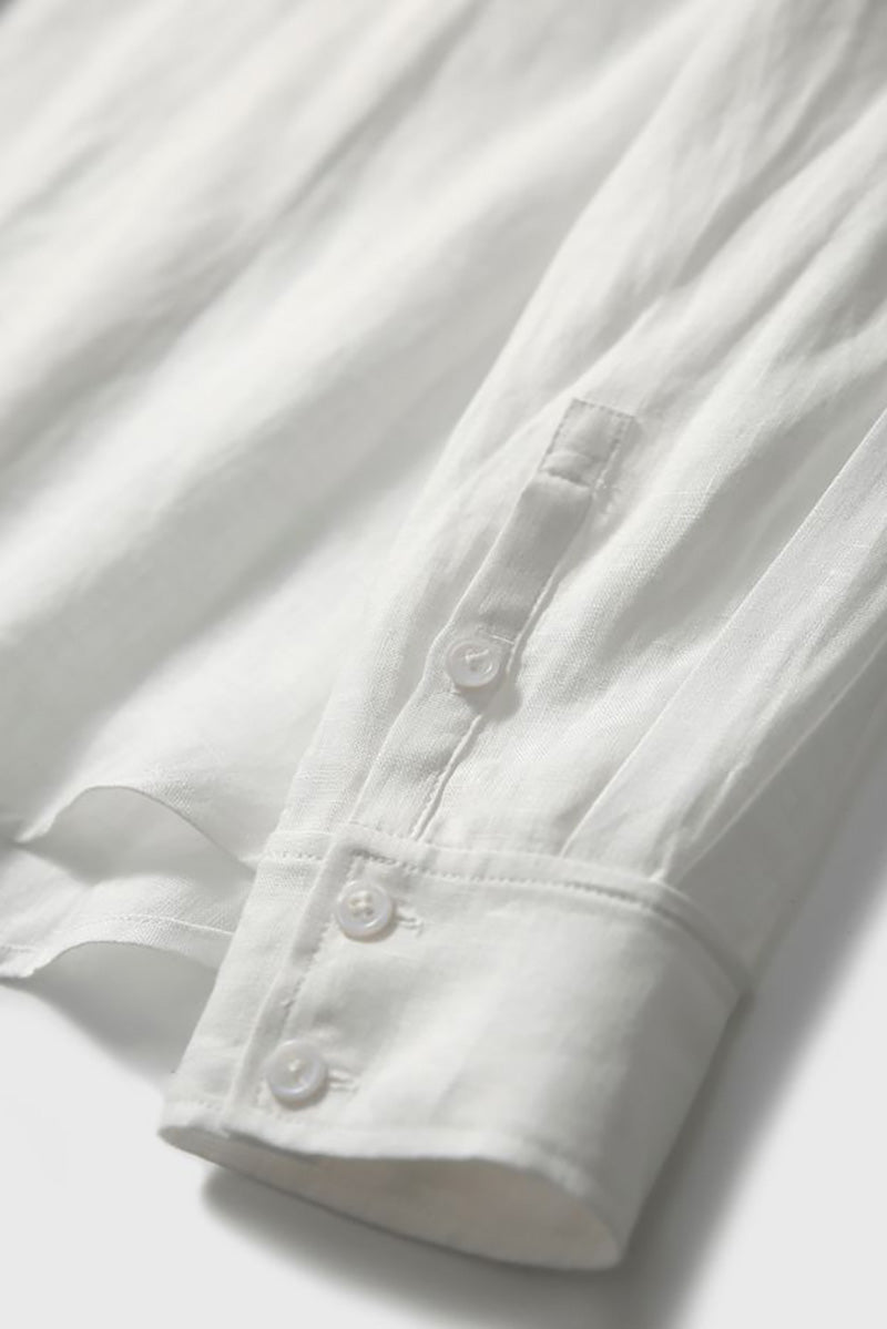 White Linen Embroidery Shirt