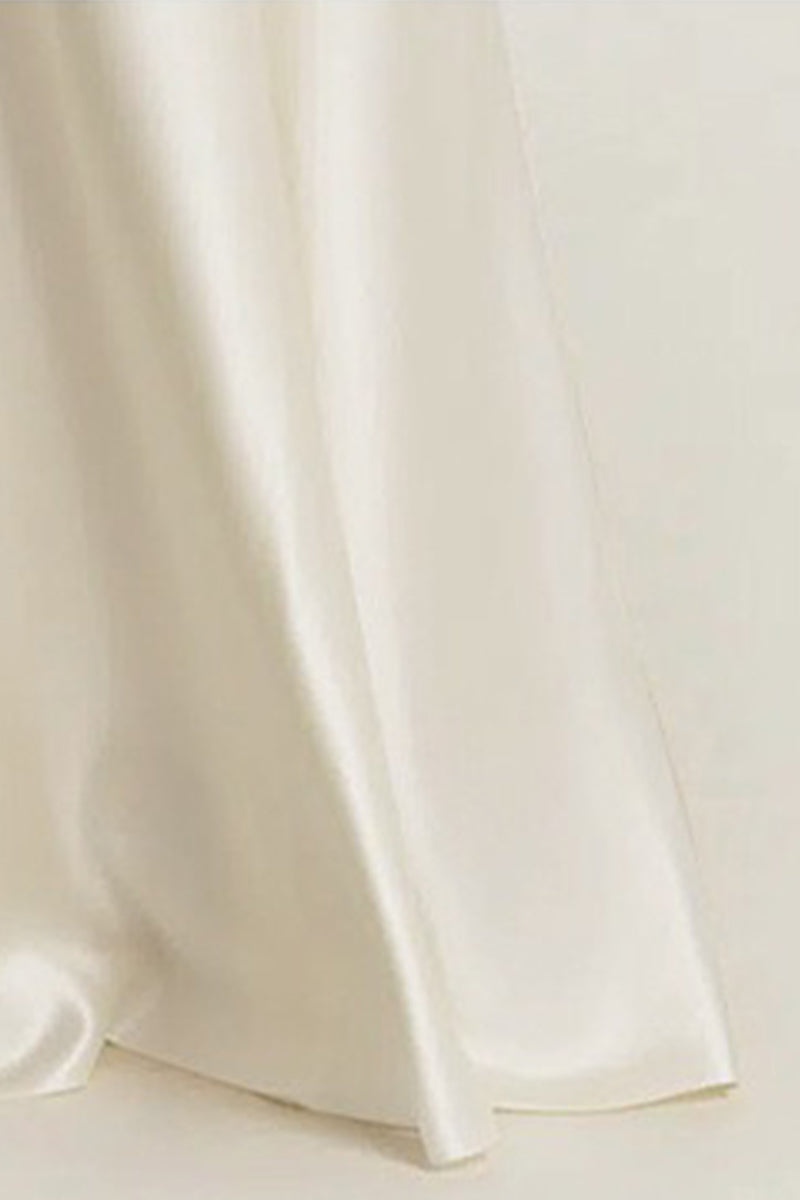 White Silk Backless Maxi Slip Dress