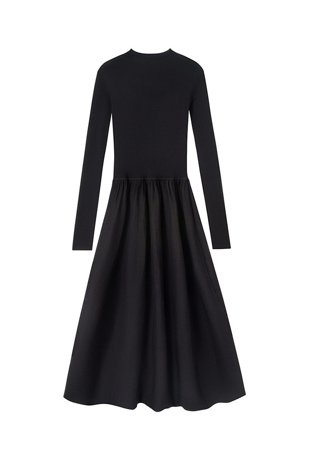 Wool Blend Long Sleeve Mock Neck Maxi Sweater Dress