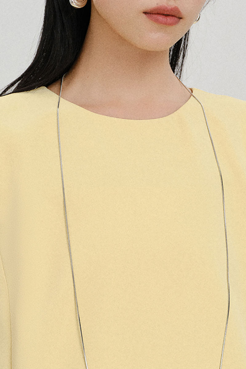 Yellow Triacetate-Blend Mini Shift Dress with Pockets